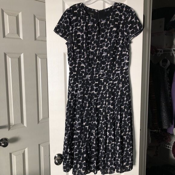 Talbots Sz 6 Black Gray Career Midi Dress - Picture 2 of 8
